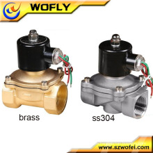 2 vías BSP rosca hembra latón / ss304 normalmente abierta o normalmente cerrada válvula solenoide de agua para sistema de riego o fuente